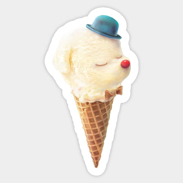 Cute Puppy Ice Cream Sticker by zkozkohi